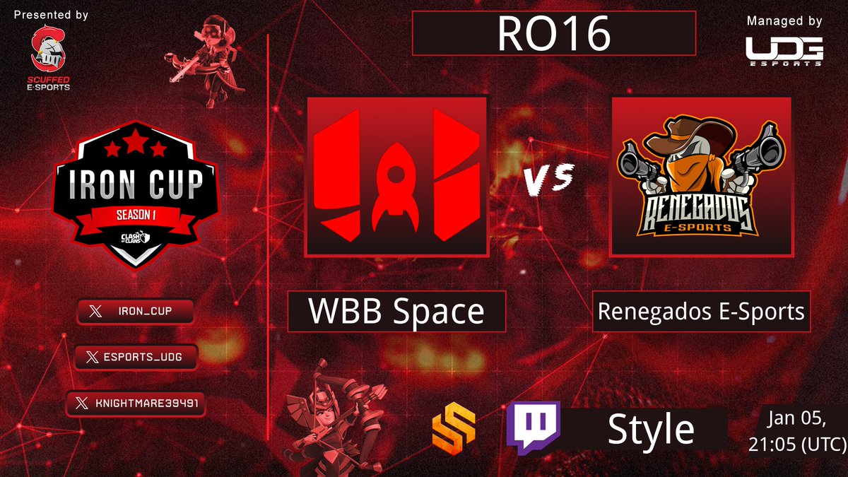 V I E R N E S ! 🥳

Alguien dijo Segundo Stream? 😍

🏆 <a href="/IRON__CUP/">IRON CUP</a>  RO16

✅ @WBB_Space 🆚 @RenegadosEsport 

22:00🇪🇸 18:00🇦🇷 15:00🇲🇽

📺 twitch.tv/style_coc