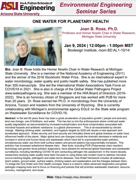 How can water influence overall planetary health? Learn about the One Water framework, an idea that takes a holistic approach to water systems and how they impact global well-being, at this seminar on January 9th.