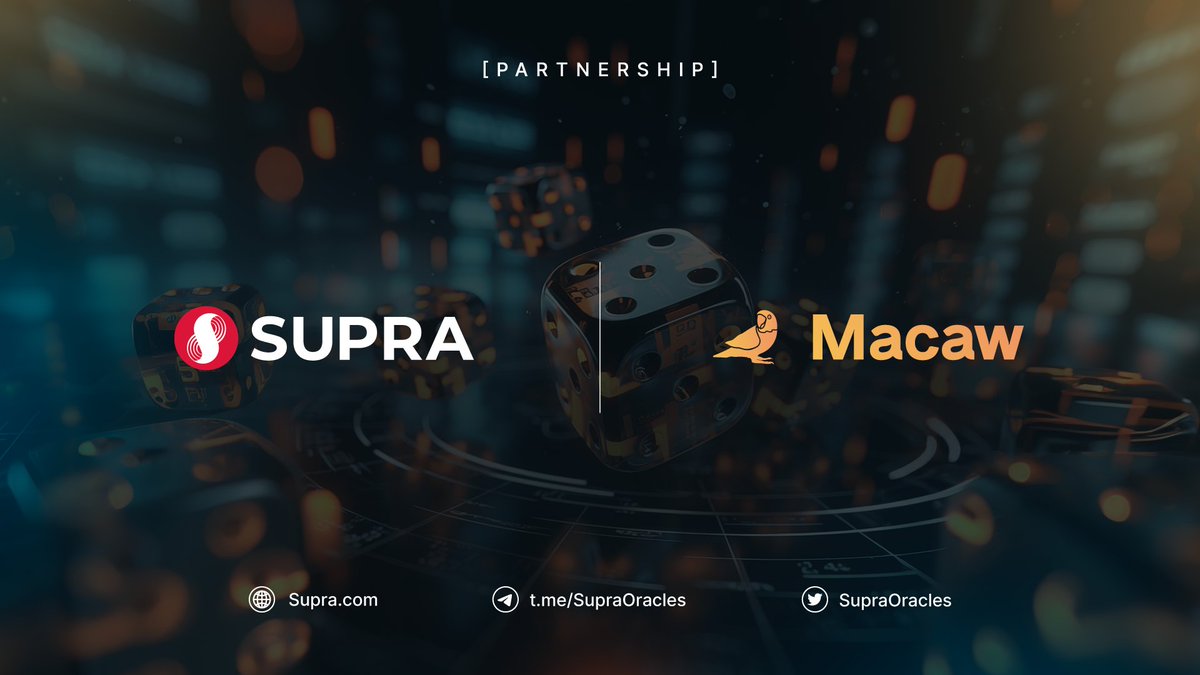 Supra (@supra_labs) on Twitter photo @SupraOracles is thrilled to announce that we've partnered with Macaw (<a href="/0xMacawClub/">Macaw🦜 | V2 is coming TON</a>), a #decentralized betting platform on the <a href="/0xMantle/">Mantle Network</a> blockchain 💪🏆
Macaw can now create provably fair on-chain gameplay by leveraging Supra's decentralized Verifiable Random Function (dVRF) 🎮 @SupraOracles is thrilled to announce that we've partnered with Macaw (<a href="/0xMacawClub/">Macaw🦜 | V2 is coming TON</a>), a #decentralized betting platform on the <a href="/0xMantle/">Mantle Network</a> blockchain 💪🏆
Macaw can now create provably fair on-chain gameplay by leveraging Supra's decentralized Verifiable Random Function (dVRF) 🎮