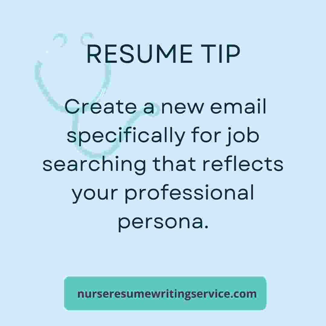 NurseResumes's tweet photo. #ResumeTip: Create a new email specifically for job searching that reflects your professional persona.

#nurses #jobseekers https://t.co/loX713xMqu