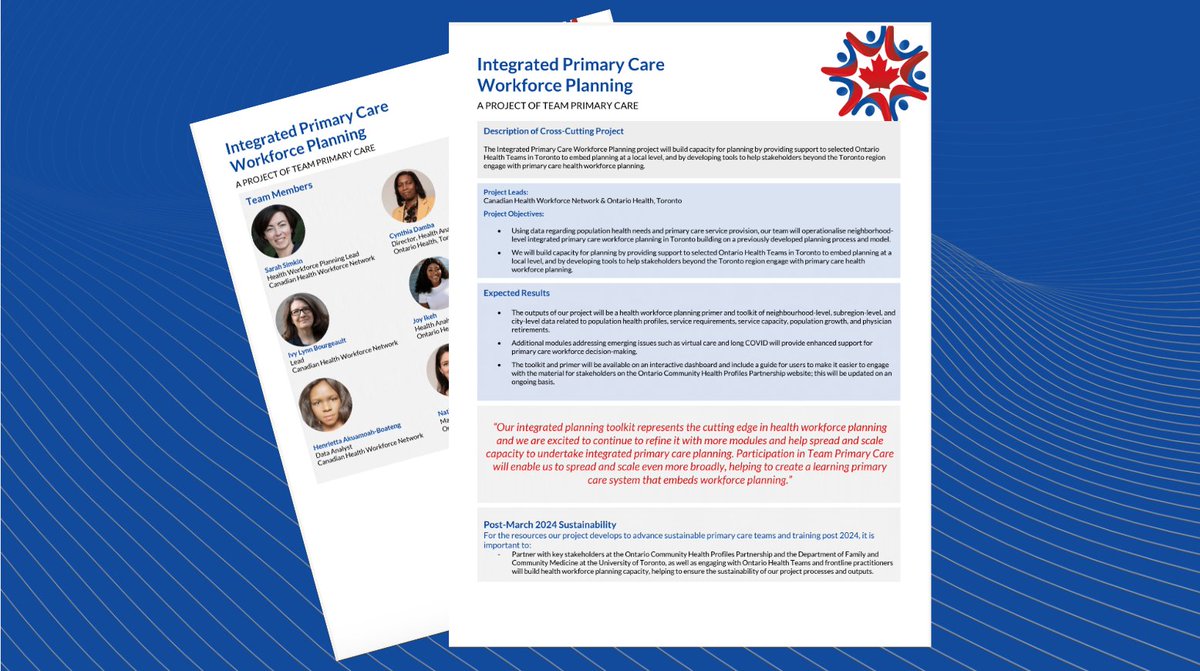 #TeamPrimaryCare project spotlight: Integrated Primary Care Workforce Planning

Learn more at: teamprimarycare.ca/projects

#TrainingForTransformation