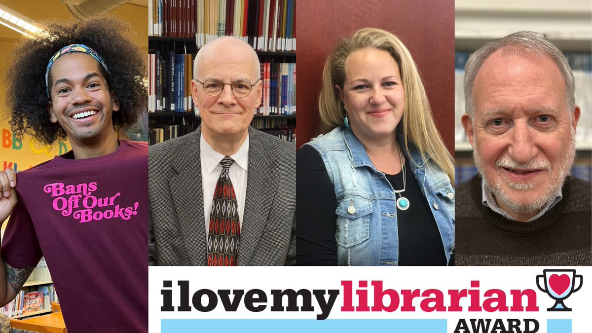 ALA_PLA's tweet photo. Congratulations to the recipients of this year's #ILoveMyLibrarian Award! The 10 honorees included 4 outstanding public librarians—Fred Gitner, Clare Graham, Mychal Threets, and Curt Witcher. We can't wait to celebrate them at #LibLearnX24! Read more: https://t.co/e38L5gxtfp https://t.co/K2cXGn5J8T