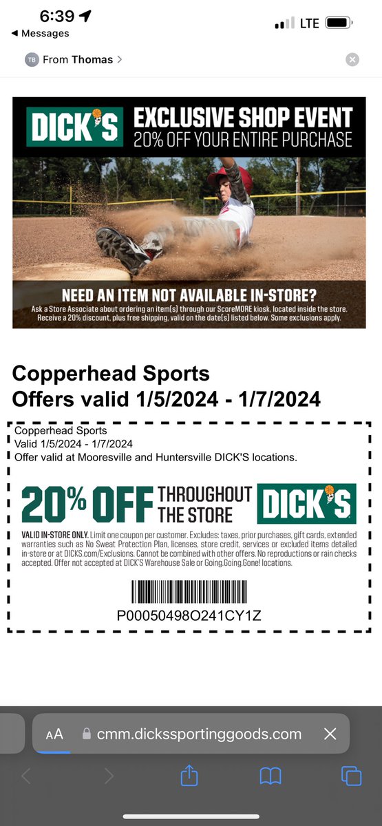 cba_lkn's tweet photo. Reminder it’s Dick’s Sporting Goods Shop day this weekend!  #CBA #Baseball #Softball https://t.co/NbWGLU5VGc