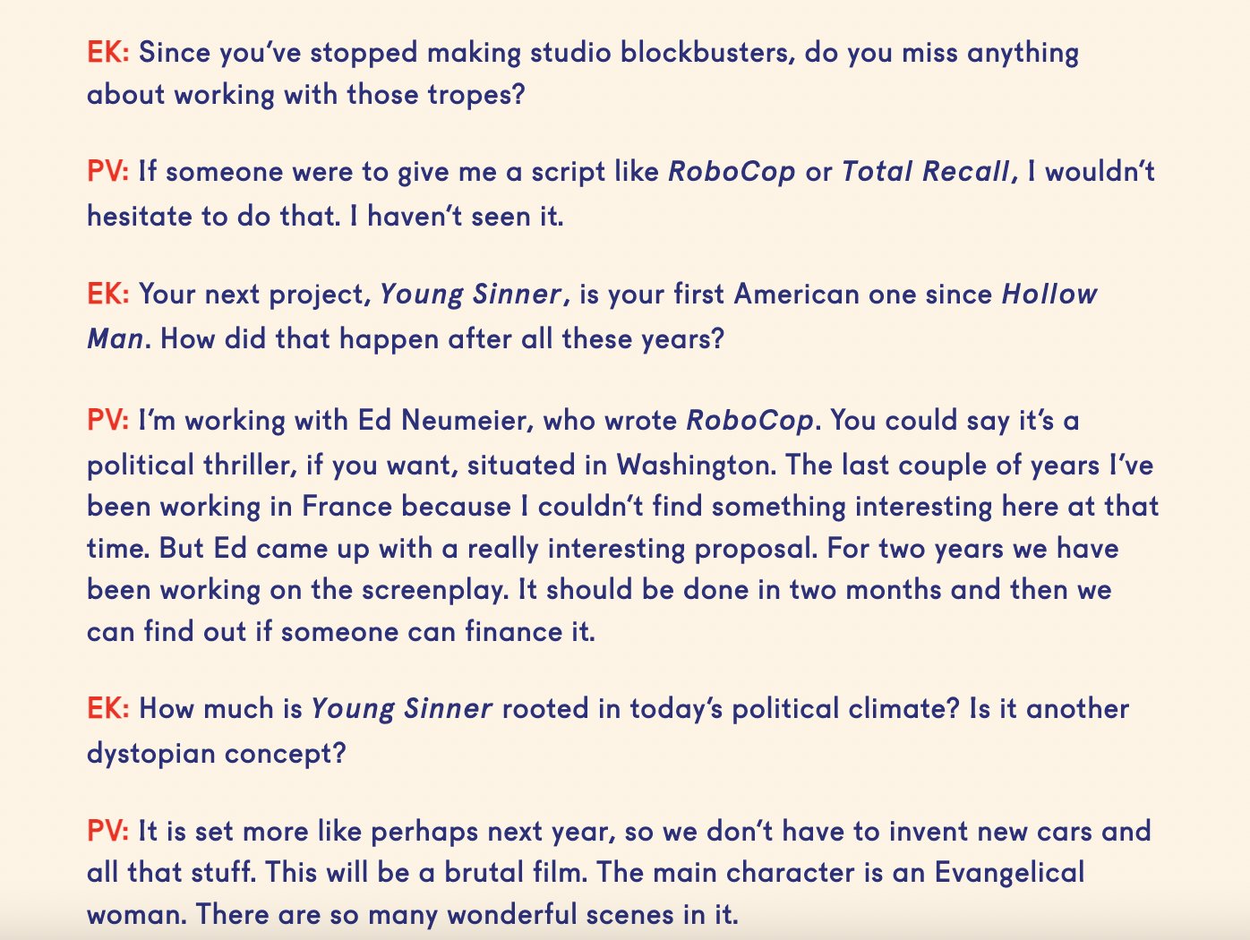 Adam Nayman on X: &ldquo;Good stuff in @erickohn&rsquo;s new interview with 