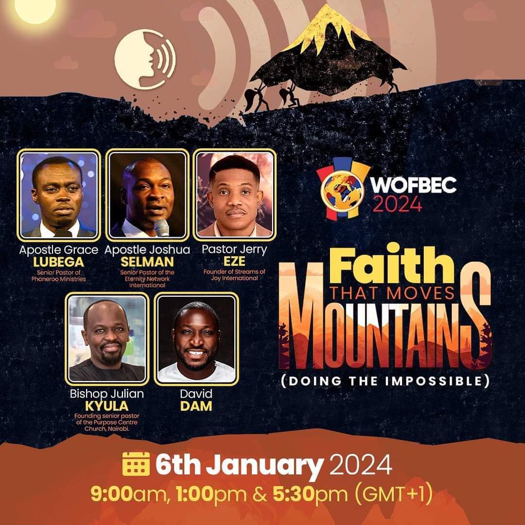 I'm honored to be ministering at the <a href="/WOFBEC/">World Faith Believers Convention</a> this Saturday on the theme: Faith That Moves Mountains. To our friends, sons and daughters in Lagos Nigeria I'm looking forward to seeing you there!
#WOFBEC2024
#theyearofthebuilders