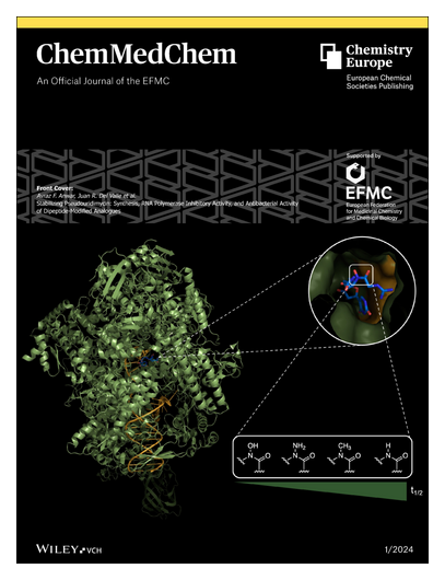ChemMedChem (@chemmedchem) on Twitter photo #OnTheCover Stabilizing Pseudouridimycin: Synthesis, RNA Polymerase Inhibitory Activity, and Antibacterial Activity of Dipeptide-Modified Analogues (ChemMedChem 1/2024) (J. R. Del Valle et al.) <a href="/DelValleLab/">Del Valle Lab</a> onlinelibrary.wiley.com/doi/10.1002/cm… #OnTheCover Stabilizing Pseudouridimycin: Synthesis, RNA Polymerase Inhibitory Activity, and Antibacterial Activity of Dipeptide-Modified Analogues (ChemMedChem 1/2024) (J. R. Del Valle et al.) <a href="/DelValleLab/">Del Valle Lab</a> onlinelibrary.wiley.com/doi/10.1002/cm…