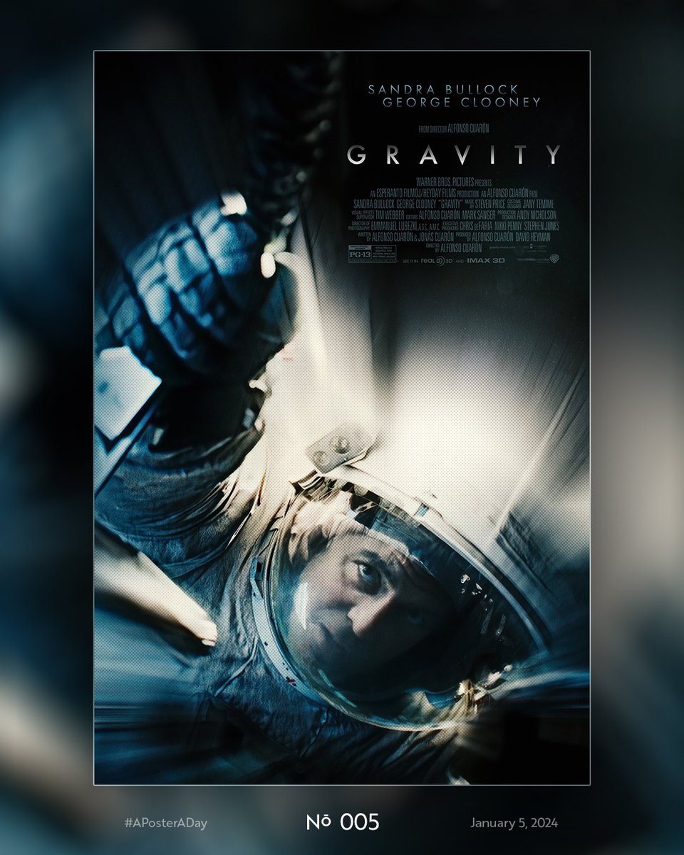 APosterADay N° 005 “Gravity” (2013) @AlfonsoCuaron 01/05/2024, image size:960x1200
