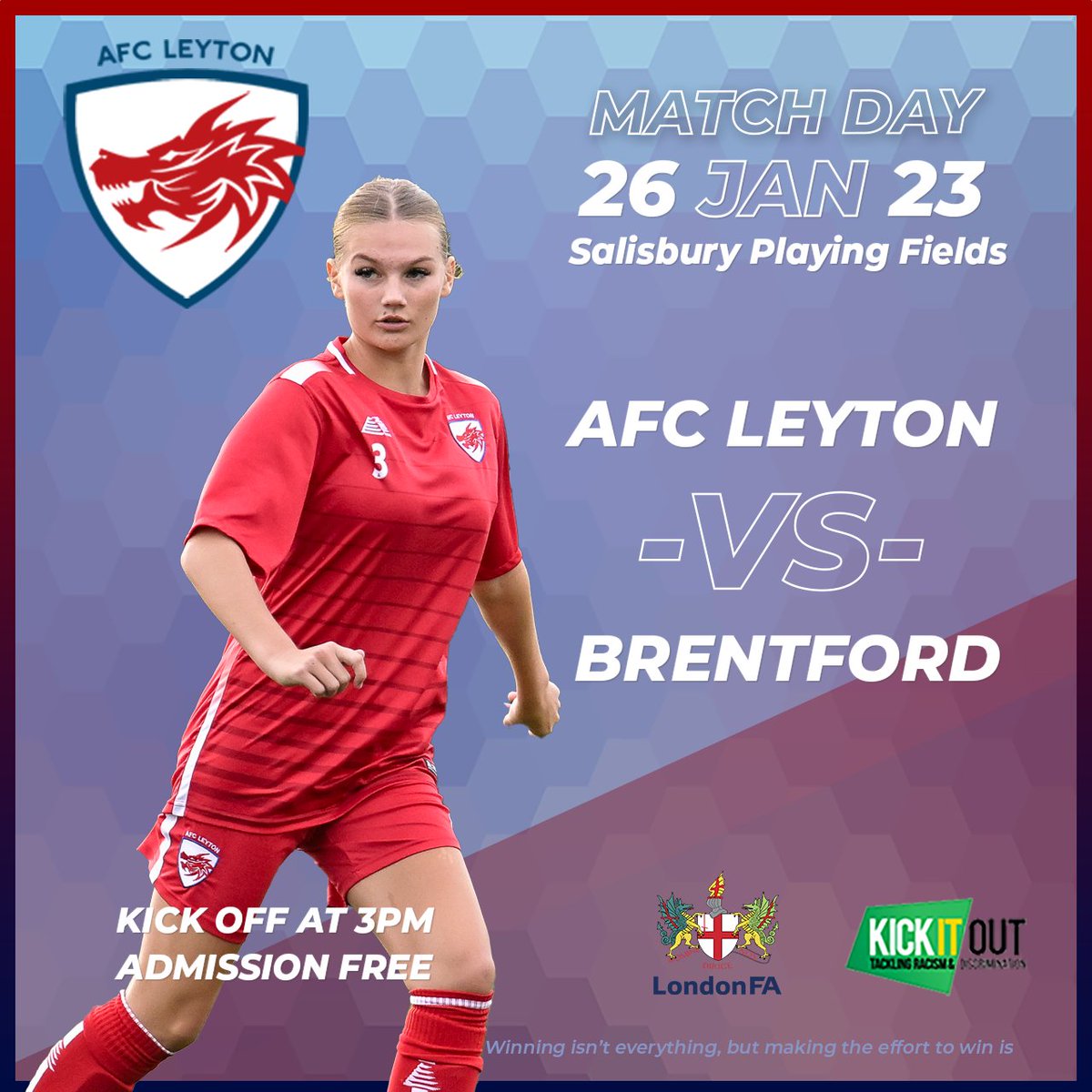 AFCLeytonWomen's tweet photo. UPCOMING MATCH (H) 📣 

🆚 Brentford B | @GLWFLeague

Back to action in Matchday 1 of 2024. We take on league leaders, Brentford at home in the GLWFL. Let's go ladies !!! 

📅 Sunday 7th January
🏟️ Salisbury Playing Fields
📍 E4 8ST
⏰ 3pm

#AFCLeyton #LeytonPlayStrong https://t.co/zrFE3vgu2c