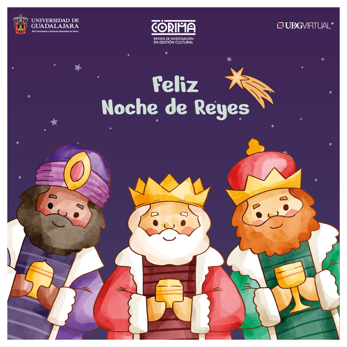 👑✨Feliz noche de reyes, les desea nuestro equipo de Córima

#Gestionycultura #Cultura #Gestion #Corima #UDGVirtual_SUV