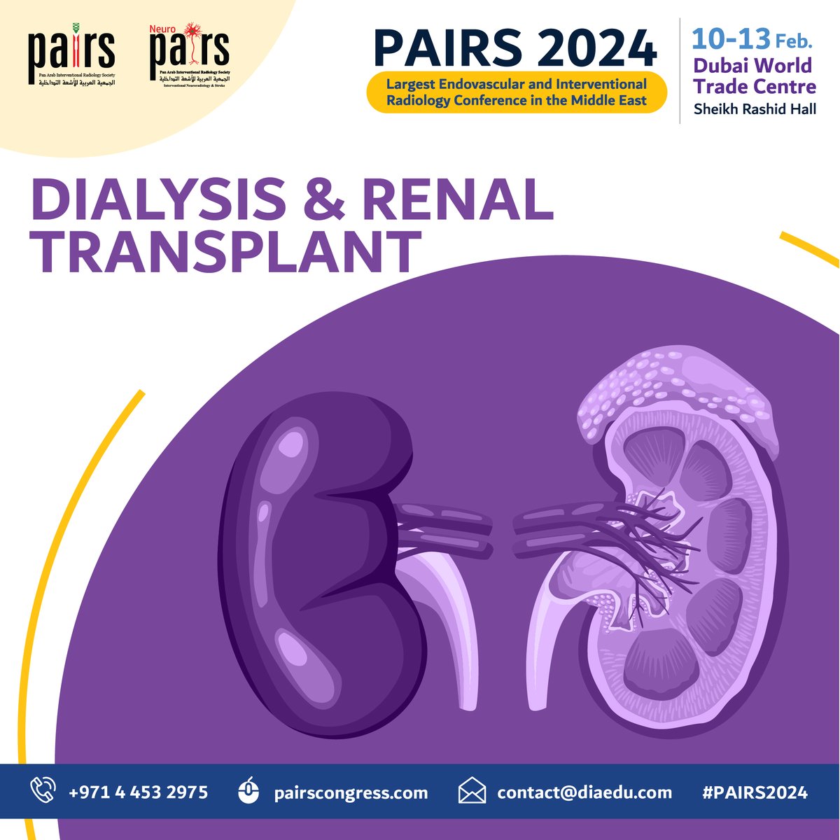 pairsmedia's tweet photo. #trackhighlights
Spotlight is on #PAIRS2024 Dialysis &amp; Renal Transplant track!
🖱️Download the flyer here: https://t.co/gHSUTgXnWw

🗓️Dates: Feb 10 to 13, 2024
📍Venue: Dubai World Trade Centre
📃Website: https://t.co/MtGCfv5eHt
🖱️Download the flyer: https://t.co/gHSUTgXnWw https://t.co/6r9nMHmwPG