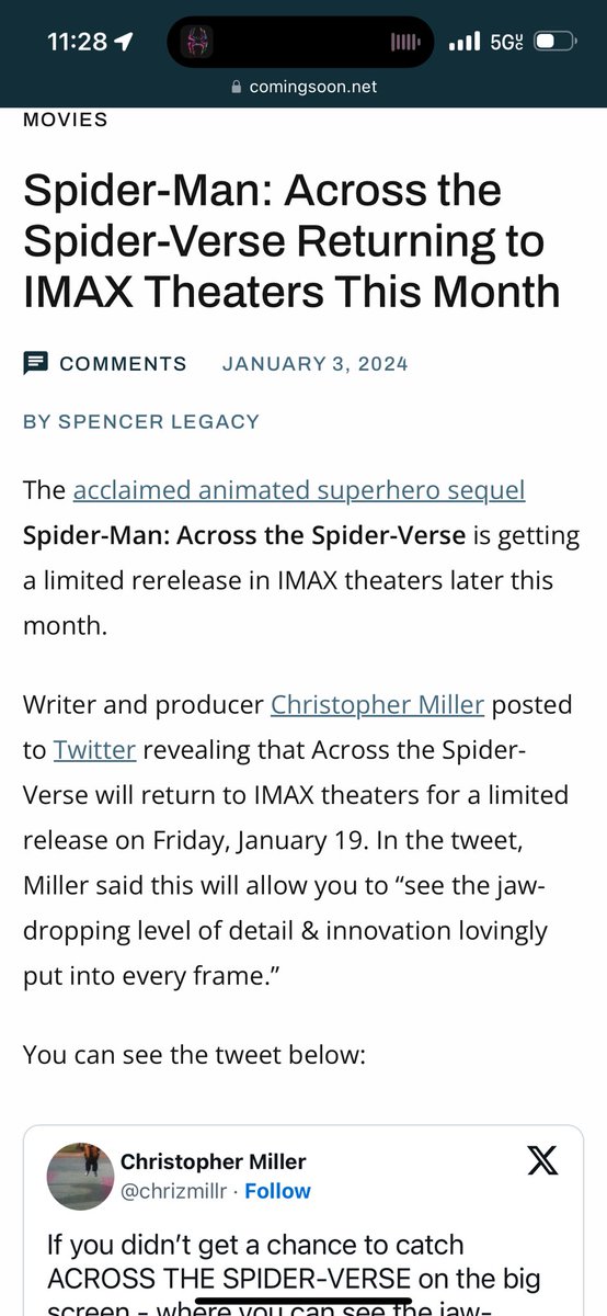 snoopy_time26's tweet photo. I have seen this movie no less than 6 times since it was released. 

I watched this movie again last night and I’m planning on seeing this again on the 19th.  #IntoSpiderverse https://t.co/TplO1DvPVz