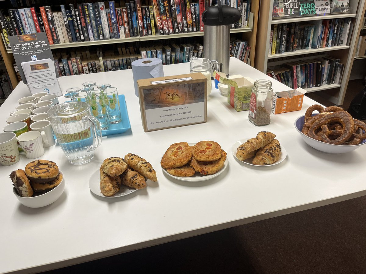 LibraryFolklore's tweet photo. The stage is set and the refreshments are ready.
A free talk with @CarrionFilms on film and TV animation including Borley Rectory and Uncanny this evening.
Part of the #CommunityMattersFund programme, funded by @gridcustomersuk and supported by @Localgiving https://t.co/6pahiBrsF2