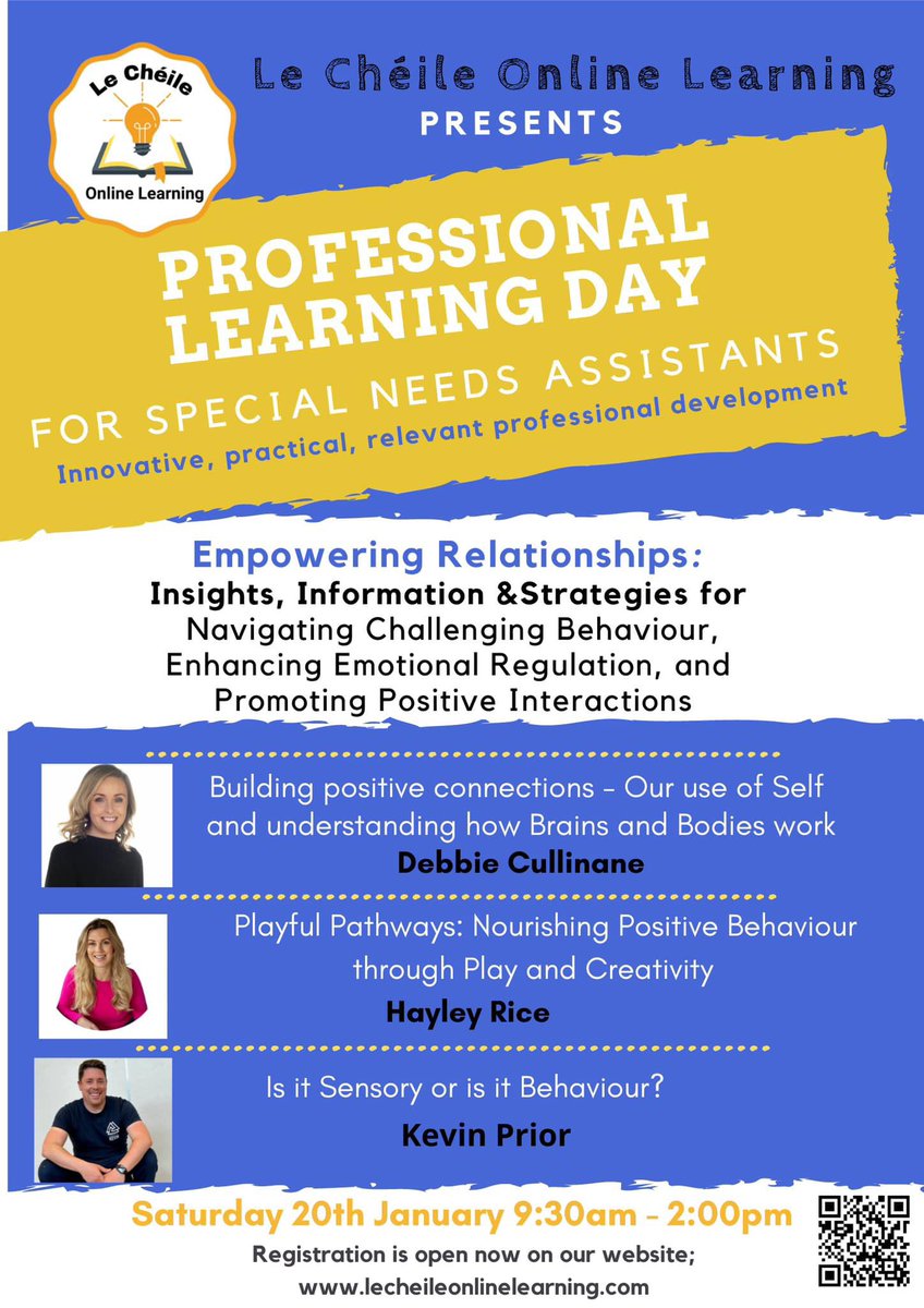 CheileLe's tweet photo. 📣Exciting News for Special Needs Assistants

🙌🏻Upcoming event - Saturday 20th January

📹 A recording will be shared with all registrants for 4 weeks after the event

📜 Certificate of attendance for 4.5 hrs 

@Equality4SNAs 

https://t.co/HeO8Ue1k8P https://t.co/Bm4F3CnptA