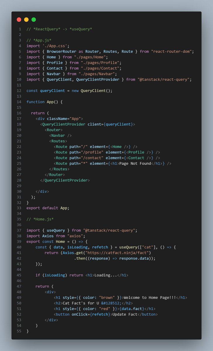 iemsanga's tweet image. Day 35/100      

ReactJS_Revision
-&amp;gt; ReactQuery

github_repo:github.com/imsanga/FullSt…

#100DaysOfCode 
#documentingmycodingjourney