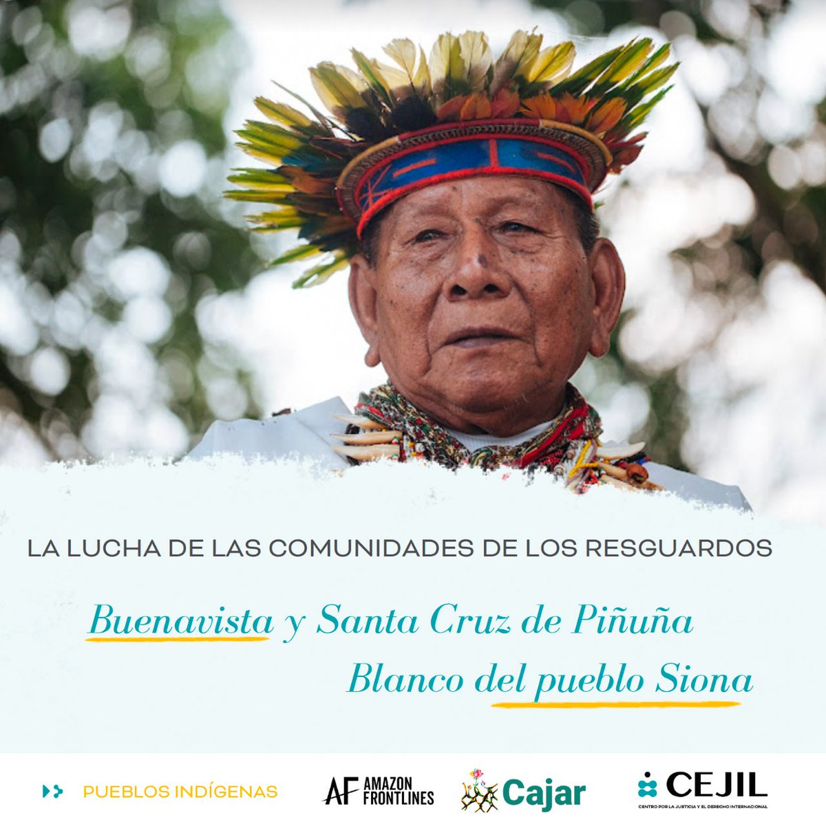 cejil's tweet photo. 🟡Pueblo #Siona | 5 años después del otorgamiento de medidas cautelares por @CIDH en favor del Pueblo Siona de los Resguardos Gonzaya (Buenavista) y Po Piyuya (Santa Cruz de Piñuña Blanco), el Estado de #Colombia 🇨🇴 sigue sin dar cumplimiento a lo ordenado #ProtecciónSionaYa https://t.co/piPpsonQ4n