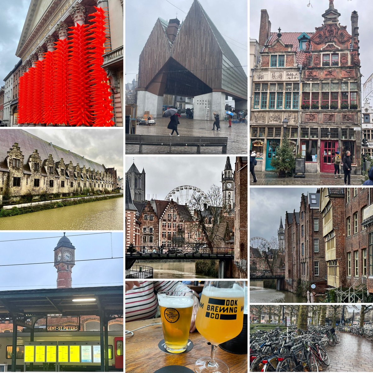 Day out on the train today: on time, space for bikes and plenty of seats = a shocking service!!!!
Oudenaarde to Ghent and back. One of my favourite cities. Found our way to the Dok Brewery which is a fantastic converted industrial building serving very special beers and food too.
