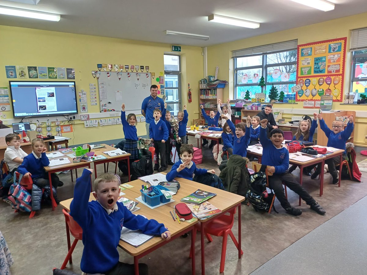 The very best of luck to our @GPOAaronMcD and @StKevins in their semi final tomorrow. Aaron recently brought the silverware to school with him @GranardGAA