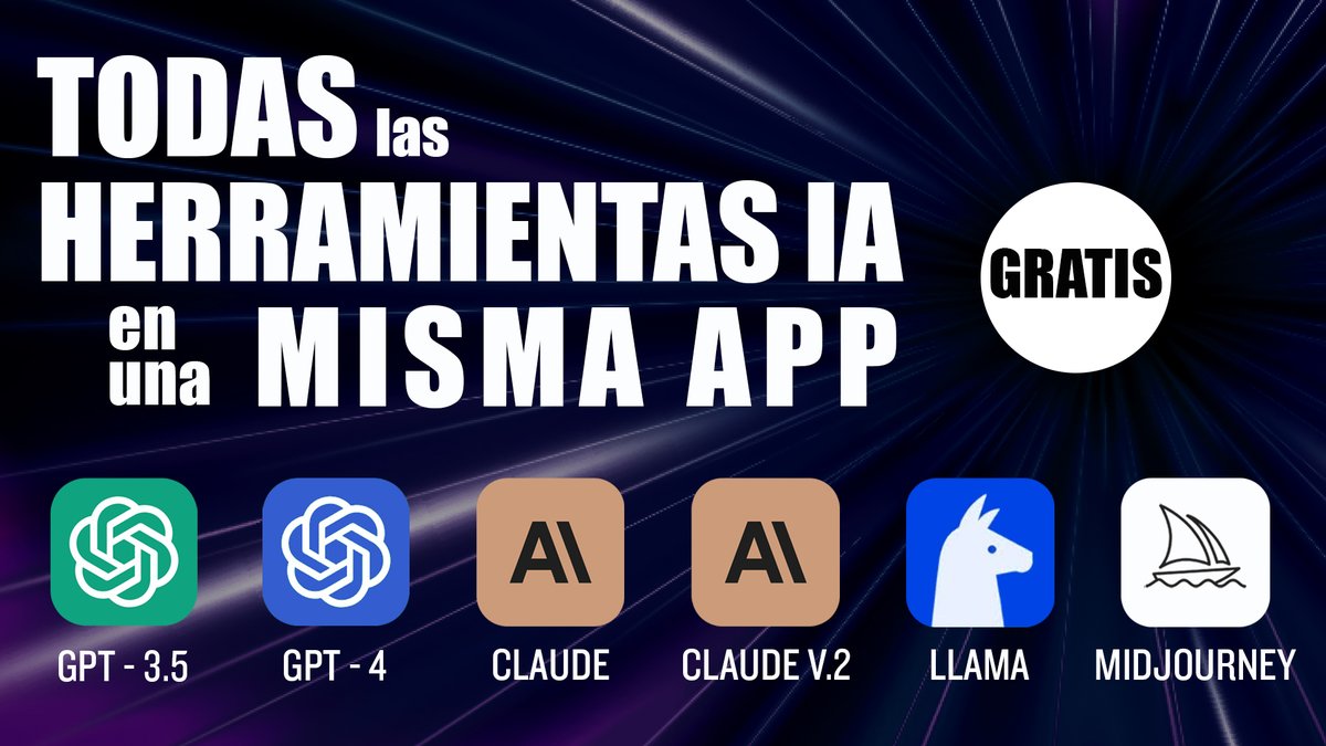 ChatGOT es ChatGPT, CLAUDE, LLAMA y MIDJOURNEY
TODO en 1 INTERFACE y GRATIS!

No te pierdas el tutorial que hemos preparado en nuestro canal de Youtube👇🏻
youtu.be/M_VEdY6U8hc?si…