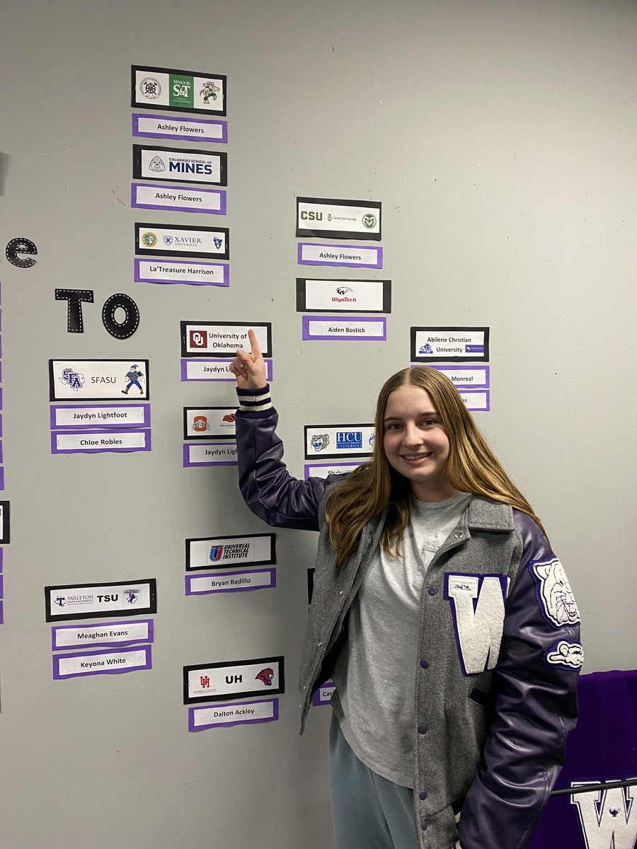 Tricia_Neumann1's tweet photo. Wildkats are Going Places! Congrats Mia Arrington on acceptances to UK, WKU, U of L, USM &amp; Ashley Flowers to TTU, TAMU, CSU, TU, Missouri S&amp;T,  Colorado School of Mines! @WillisSchools @Willis_HS_TX @WHS_COUNS https://t.co/du0Hv89Jd6