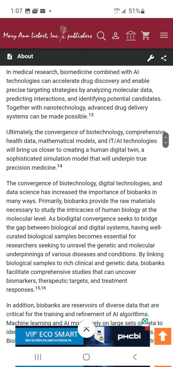 Francois Coallier claims Biobanking is a cornerstone of Biodigital Convergence. Francois is not your everyday conspiracy theorist being an active member of the SCC, IEEE, ANSI & IEC. Francois is now Covener of Biodigital Convergence/SEG12 from the IEC. liebertpub.com/doi/10.1089/bi…