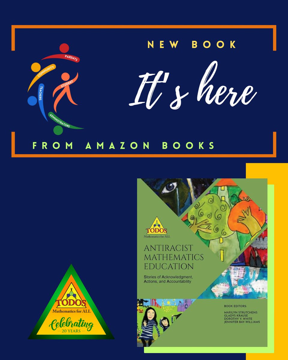 We are so exited to share the release of our book “Antiracist Mathematics Education: Stories of Acknowledgment, Action, and Accountability” inspired by our position paper The Mo(ve)ment to Prioritize Antiracist Mathematics a.co/d/6aEcGtt #MathEquity #iteachmath #MTbOS