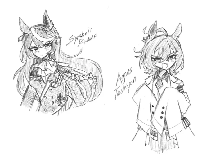 some uma musumes i drew on the plane yesterday ft. procreate 