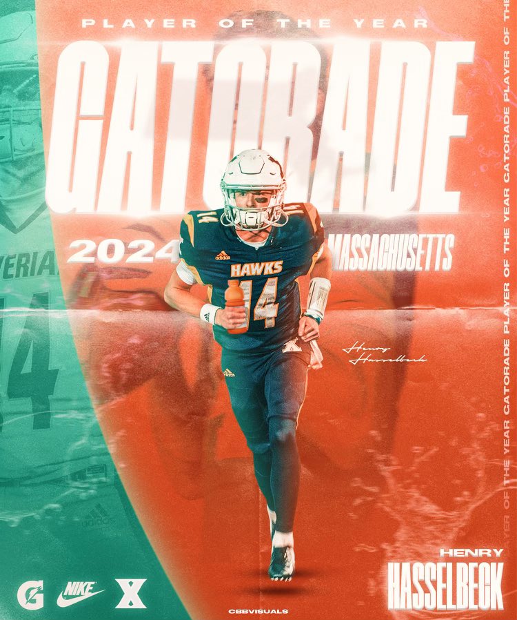 Thank you to <a href="/Gatorade/">Gatorade</a> and all my <a href="/XBHS_Football/">Xaverian Football</a> coaches &amp; teammates for helping me earn this amazing honor. #AGTG #GatoradePOY 🧡💚