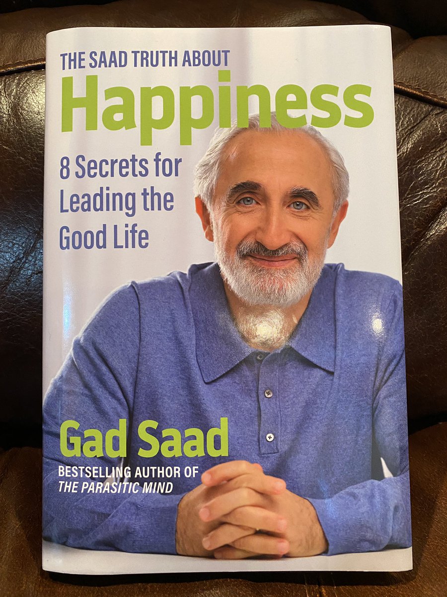 Par4theChords's tweet photo. @GadSaad This lovely Christmas gift from my children has helped me start the new year happy.  Another great book from the great Gadfather.  Thank you for adding to my happiness.  I’ve enjoyed reading this book and The Parasitic Mind https://t.co/OlEYK5NXpw