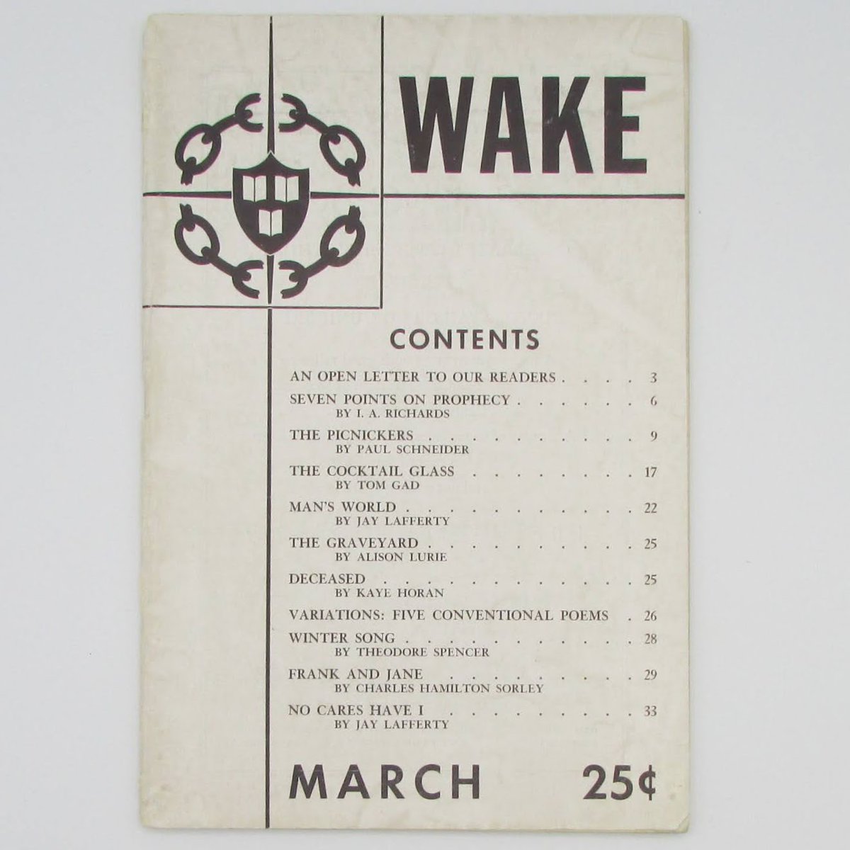 lapointesbooks1's tweet photo. The Harvard University Wake: March 1945, Vol. 1, #3. https://t.co/aXOOkk0RF8 #lapointesbooks #Harvard #harvard #harvarduniversity #literaryjournal #poetry #poems #shortstories #undergrads  #undergraduates #harvardstudents #wake  #WWII #wwii #cambridgema #warbonds #railroadads https://t.co/FgAwhUBwXM