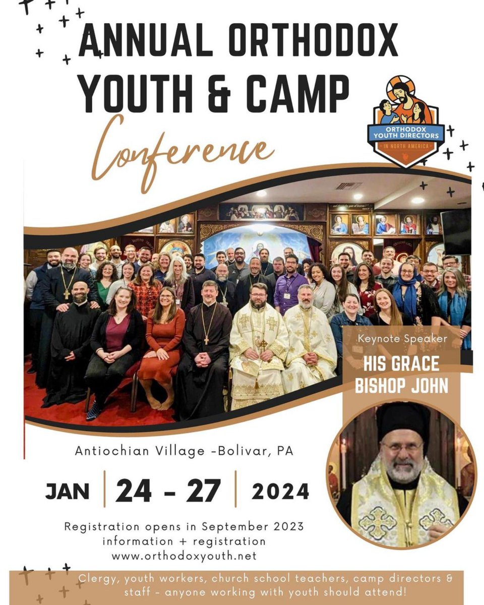 🌟 Calling all Clergy, Youth Workers, and Camp Staff!

Get ready for an incredible experience filled with:
✨ Inspirational sessions
🤝 Networking opportunities
🔍 Thought-provoking ideas
🌱 Ways to refine your ministry work.

orthodoxyouth.net/conference/ycc…