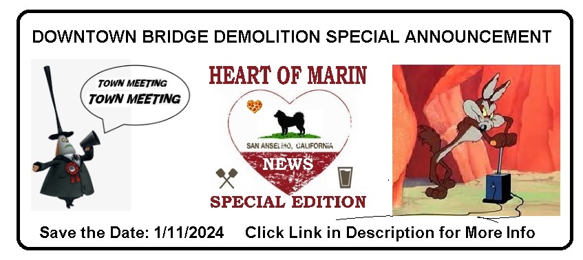 creeksideSA's tweet photo. SPECIAL ANNOUNCEMENT: Save the Date 1/11/2024 for San Anselmo Bridge Demolition... click link for more info https://t.co/u8RQ1STuPS
#sananselmo #bridgedemolition #creekside https://t.co/r27k6nEisD