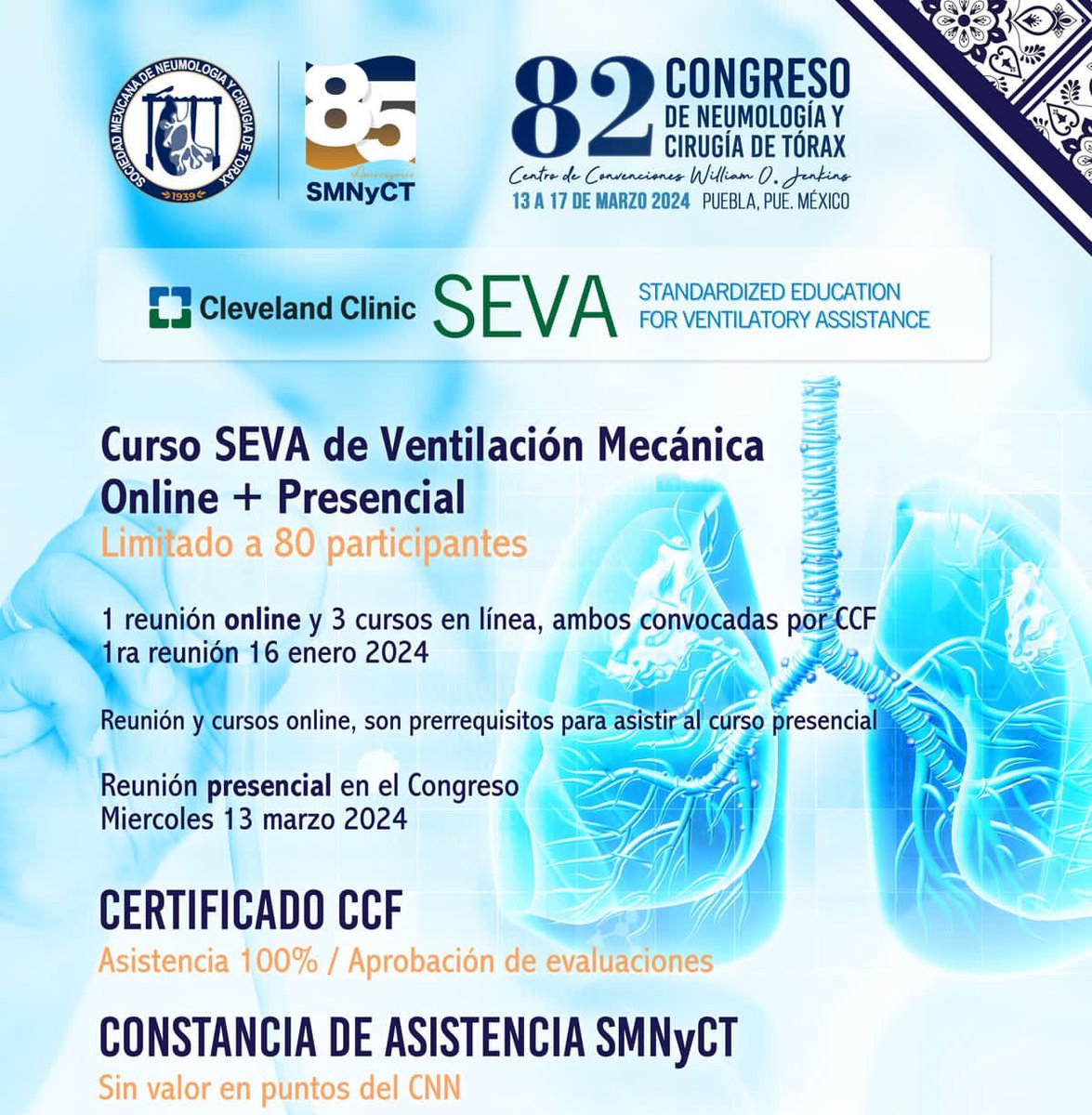 emireles_c's tweet photo. SEVA program en el proximo congreso de neumología en Puebla, MX.  Miercoles 13 de Marzo.  Aun hay espacio, registrese en  https://t.co/D3hzClKqmX
@SMNYCT @OfVentilation @DrMiguelIbarra1 @DocMusician @MonaresTI @OrlandoRPN @ArielG_RRT @carlosalviar @JmNunezSilveira @PacoDardon https://t.co/o8aFCaQynX