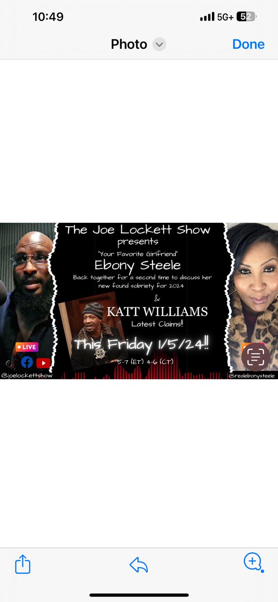 EbonySteele's tweet photo. @KattWilliams .... a lot being said about his comments and his fellow comedians have clapped back. Join me and My luv @joelockettshow at  4 pm EST as we delve in and breakdown. 😇😇 https://t.co/01xtNC3stG