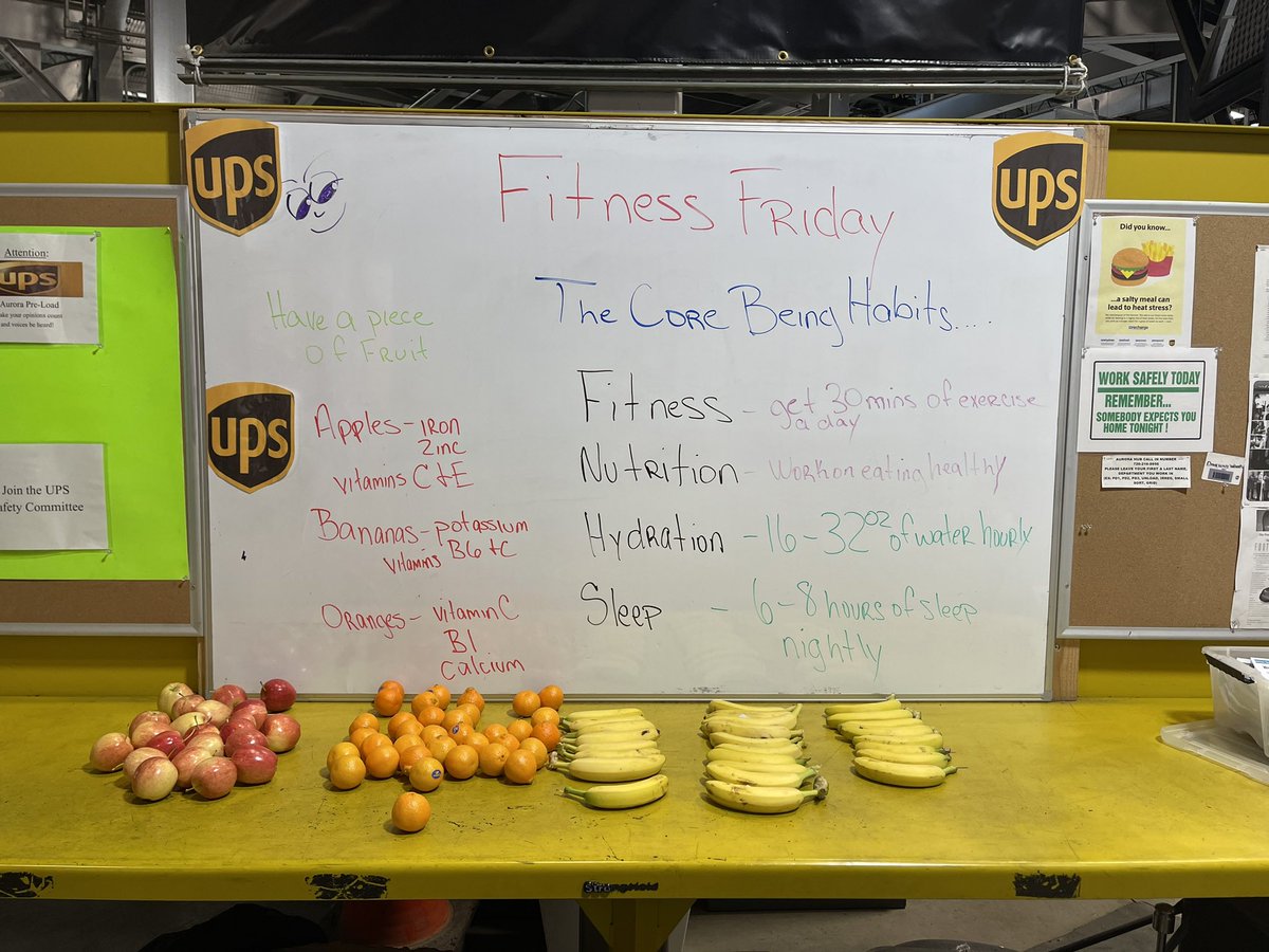Aurora Noonday health and safety committee is back at it! Fitness Friday talking about The Core Being Habits: fitness, nutrition, hydration, and sleep and of course we have to hand out fruit to have a wonderful first Friday in 2024. <a href="/Nichole65136072/">Nichole Brown</a> <a href="/DwayneRhodes9/">Dwayne Rhodes Jr</a> <a href="/bradtke_/">Brook Radtke</a>