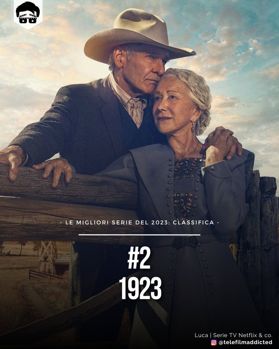tfaddicted's tweet photo. Il secondo posto della classifica delle migliori serie tv del 2023 lo conquista 1923.

1923 segue le vicende di una nuova generazione di Dutton all'inizio del XX secolo quando le pandemie, la siccità, la fine del proibizionismo e la grande depressione affliggono il Montana e gli stati dell'ovest.