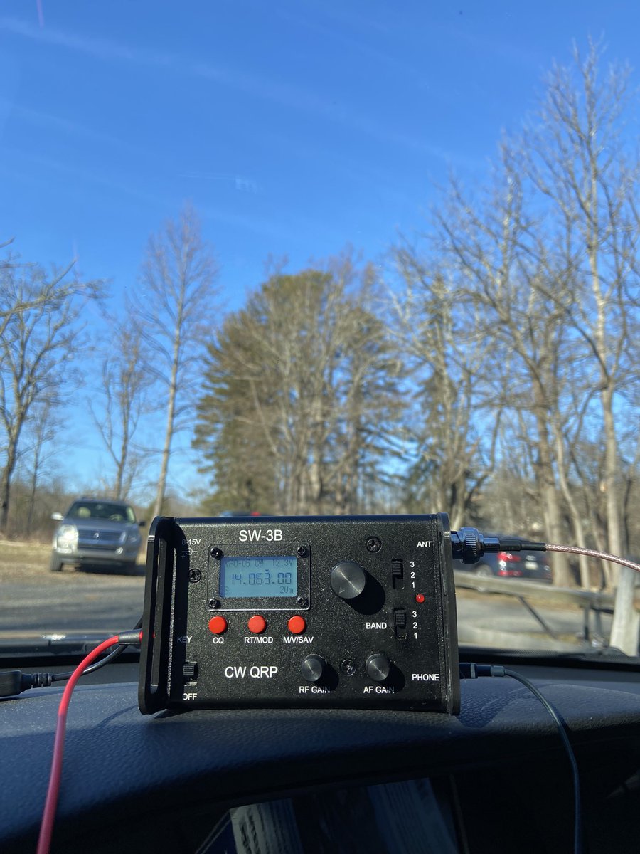 Pennsteven's tweet photo. Riding high at K-1391 enjoying a little #POTA sunshine with the #sw3b and some #CW #qrp https://t.co/SowVWjY6RD