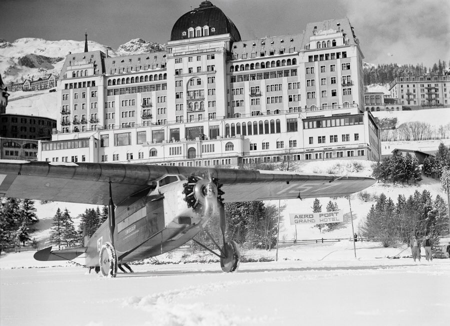 #arriving in #style #luxurytravel #thethirties #winterholiday #vintage #aircraft #fokker #viia #aeroport #grandhotel #airport #stmoritz #engadina #suisse #aviationphotography #travelphotography #winterphotography #hotelphotography #beyondcoolmag #motion #travel #urban #life