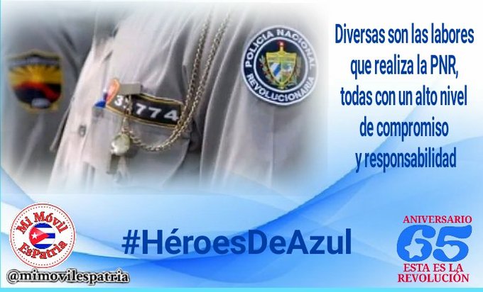 Cuando hablamos de valor, dedicación, sacrificio y entrega, no podemos dejar de mencionar a nuestros #HéroesDeAzul...  📌Esos que siempre están prestos a asegurar el bienestar ciudadano y que su descanso no es otro que el constante batallar. 
Feliciades‼️