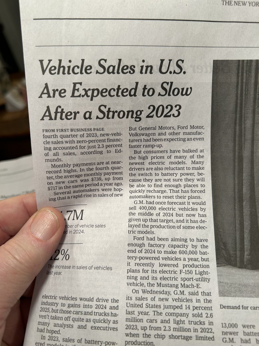 Auto Sales Are Expected to Slow After a Strong 2023 - The New York
