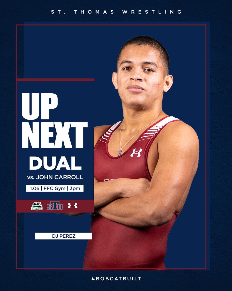 Final Home Dual Coming 🆙

Last chance to cheer on your Bobcat Wrestlers at home! Show your support.

#BobcatBuilt // #STUWrestling