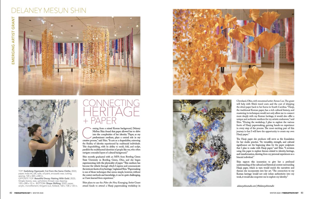 Congrats to Delaney Shin and Amy Beeler who are featured in January's Issue of Fiber Arts Now! fiberartnow.net/winter-2024/?_…