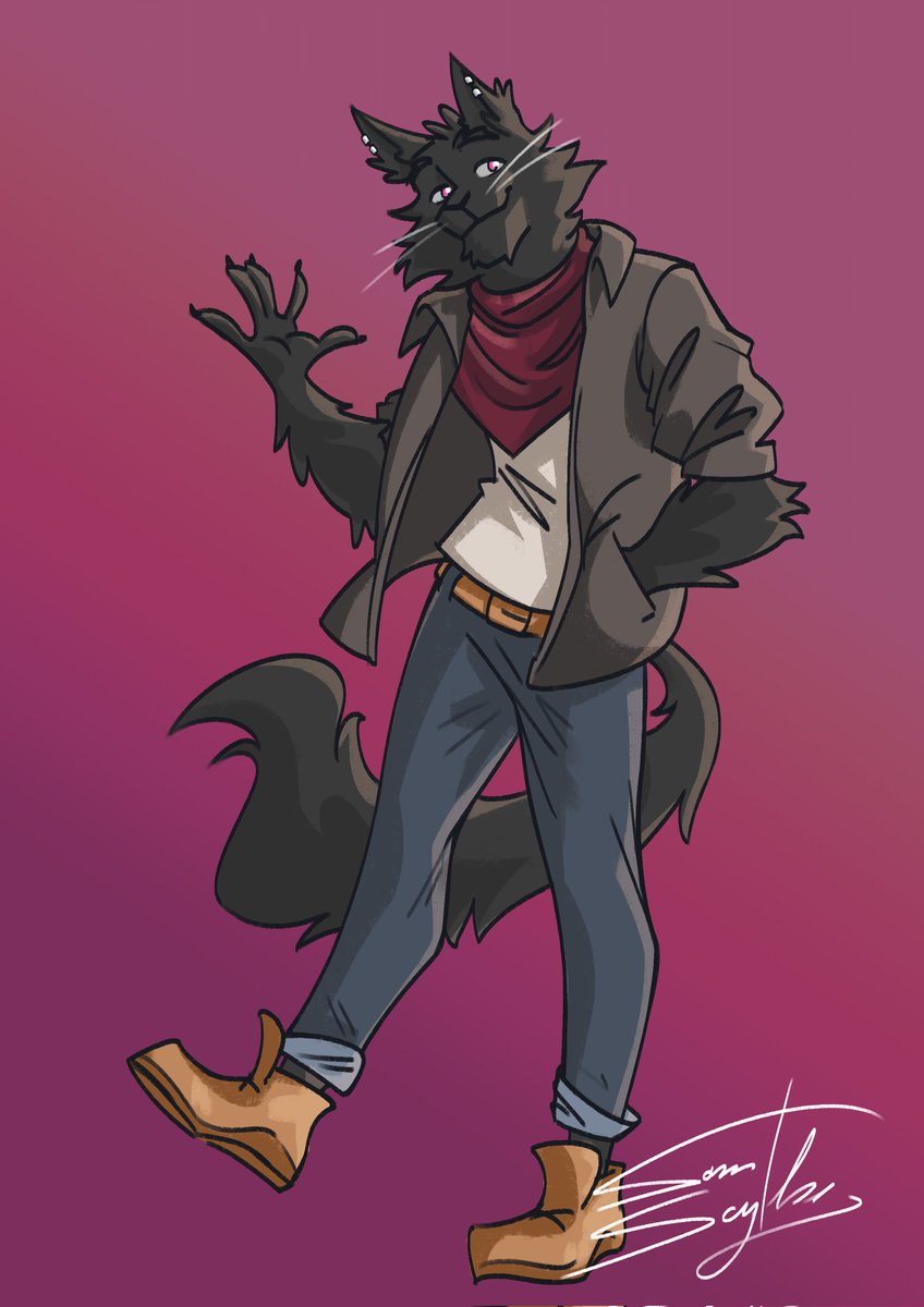ScytheSamArt's tweet photo. Fursona gift for my twin @IDespir 💫 https://t.co/PdjtIzU7q1