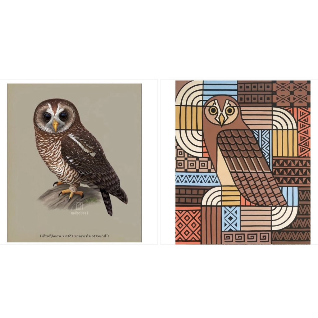 willabenjaminM's tweet photo. The southern African wood owl in the eyes of a geometric / cubism artist 🤎 
0972404454 🇿🇲🤎 https://t.co/5SnxUWH9Fc