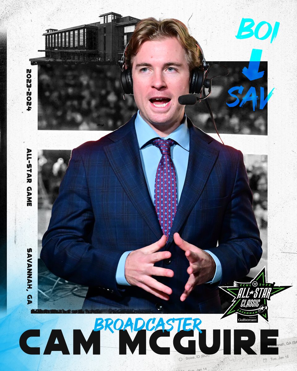 Steelheads's tweet photo. 🤩 Cam McGuire has been selected to the broadcast team for the @ECHL All-Star Classic! Catch the game on Jan. 15 at 5 p.m. (MT) on @NHLNetwork @FloHockey. 

📝 MORE : https://t.co/NJKj9PF97z https://t.co/idaYcUGAc1