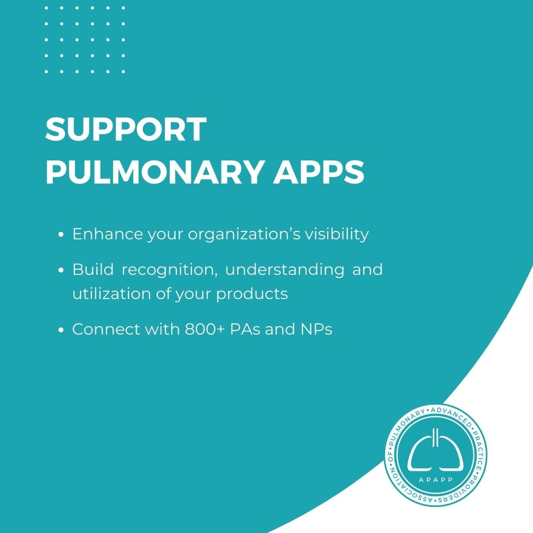 pulmAPP's tweet photo. With our partnerships and corporate support packages, you can enhance your organization's visibility, build recognition, and connect with more than 800 PAs and NPs. Email us today info@pulmapp.com 📧 

 #APPs #SupportAPPs #supportNPs #supportPAs https://t.co/sHTwAIhSFr
