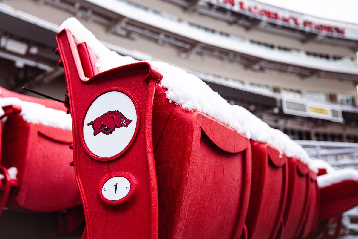 RazorbackFB's tweet photo. Winter Wonderland ❄️🏈 https://t.co/bDj6VS6ejR