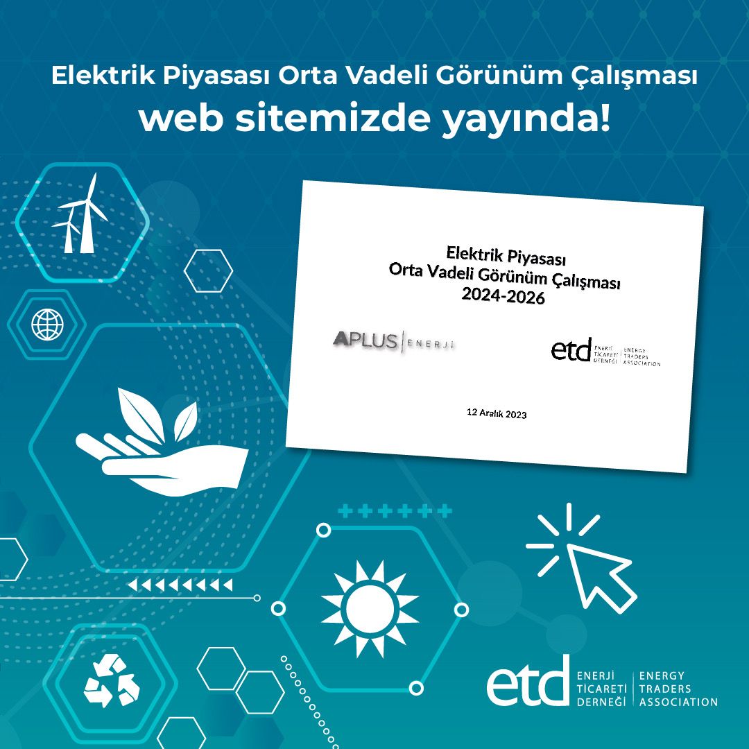 Üyelerimizden APlus Enerji tarafından, enerji sektörüne dair önümüzdeki 3 yıla ilişkin öngörüler oluşturmak ve sektörel tahminleri aktarmak amacıyla hazırlanan Elektrik Piyasası Orta Vadeli Görünüm Çalışması’na linkten ulaşabilirsiniz. bit.ly/3H5G6P4