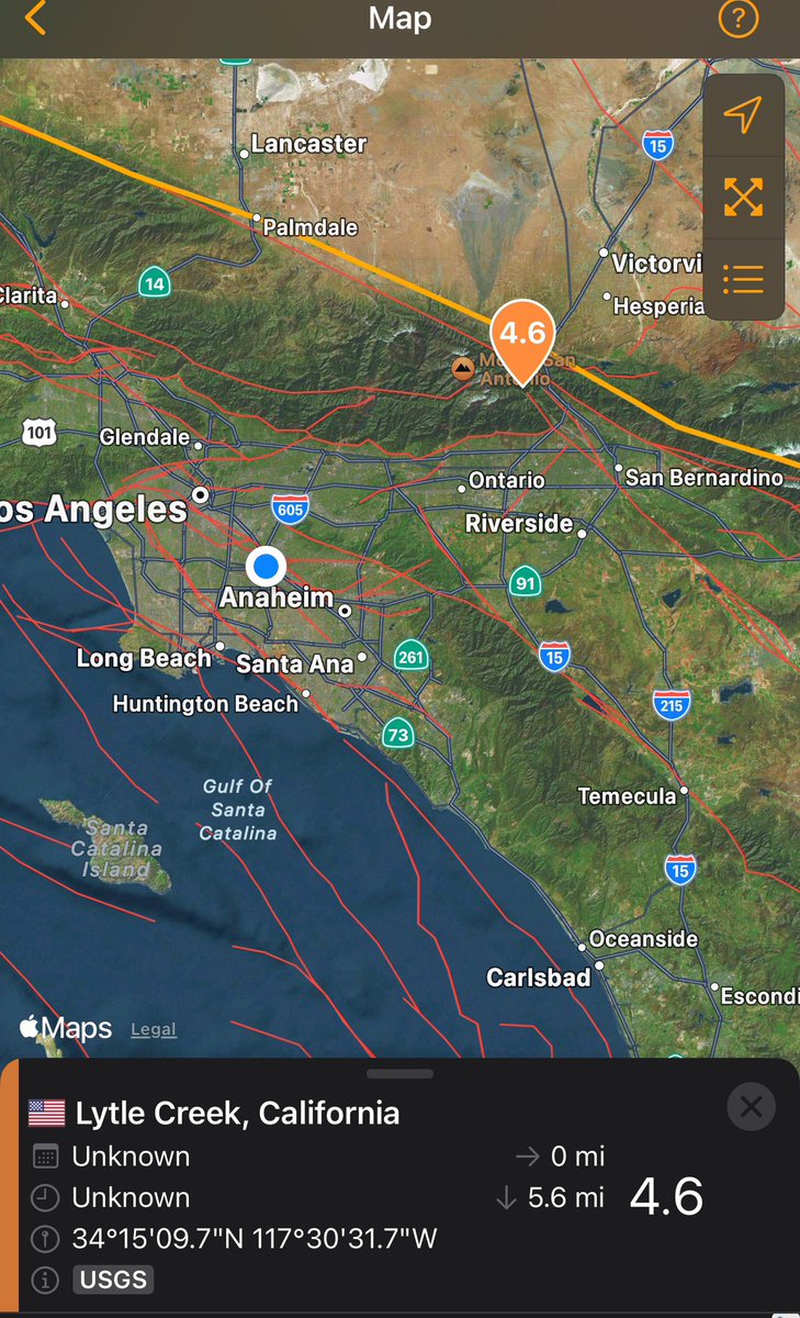 #Breaking #Earthquake A magnitude 4.6 earthquake has just struck near #RanchoCucamonga #California #SanBernardino