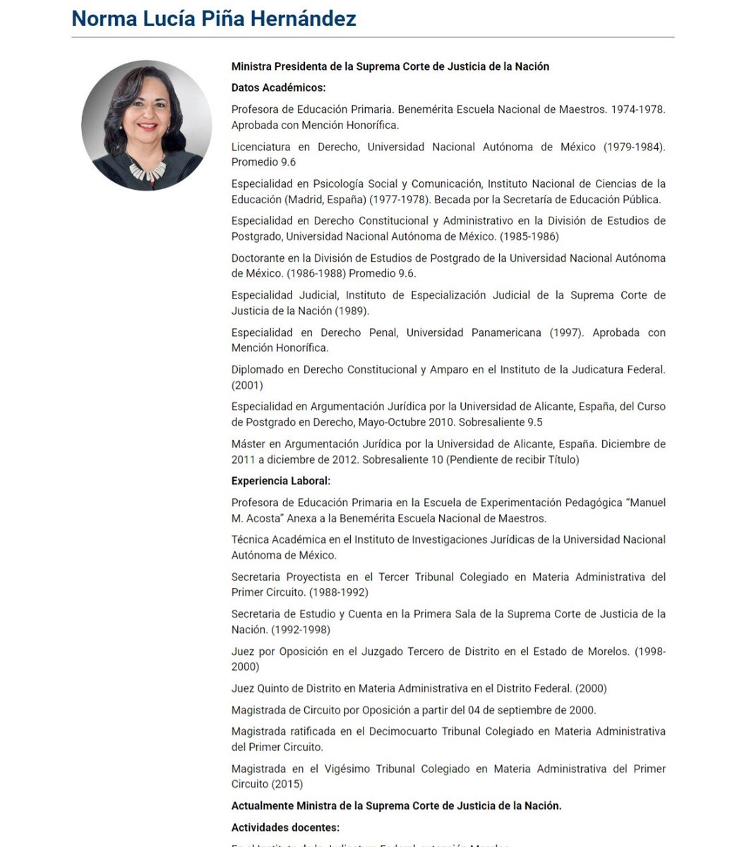 Lusimx26s's tweet photo. Mientras AMLO designa funcionarios asnos, corruptos igual que él, sin preparación, como Doña Florinda Batres o que plagiaron tesis como Ernestina Godoy, Jazmín Esquivel y la misma Sheinbaum, la Ministra Presidenta de la SCJN Norma Piña, aprobó con promedio de 9.6.
Hay niveles.🤨 https://t.co/7IAtQsqWDx