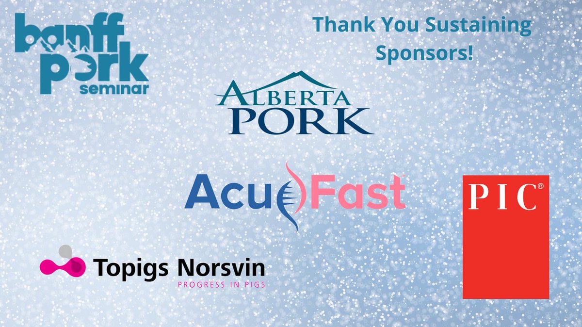 BanffPork's tweet photo. Today we are highlighting our exceptional group of sponsors! The sustaining sponsors live up to their name and are committed supporters of #BanffPork. Thank you @AlbertaPork @AcufastSwine @TOPIGS and @PigImprovement. See the full list: https://t.co/XNbzQsxHUF https://t.co/9TgFXAZ3i1